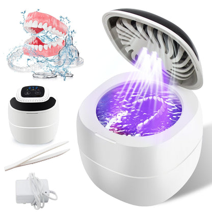 Retainer Cleaner 45kHz Ultrasonic – Dentures, Aligners, Jewelry, Portable (6 Modes)