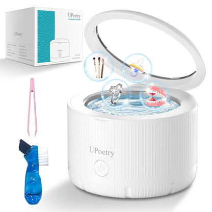 Retainer Cleaner Machine - Ultrasonic Dental Cleaner for Braces, Dentures, Pacifiers, Mouth Guards, Jewelry & Toothbrush Heads | 150ml Portable