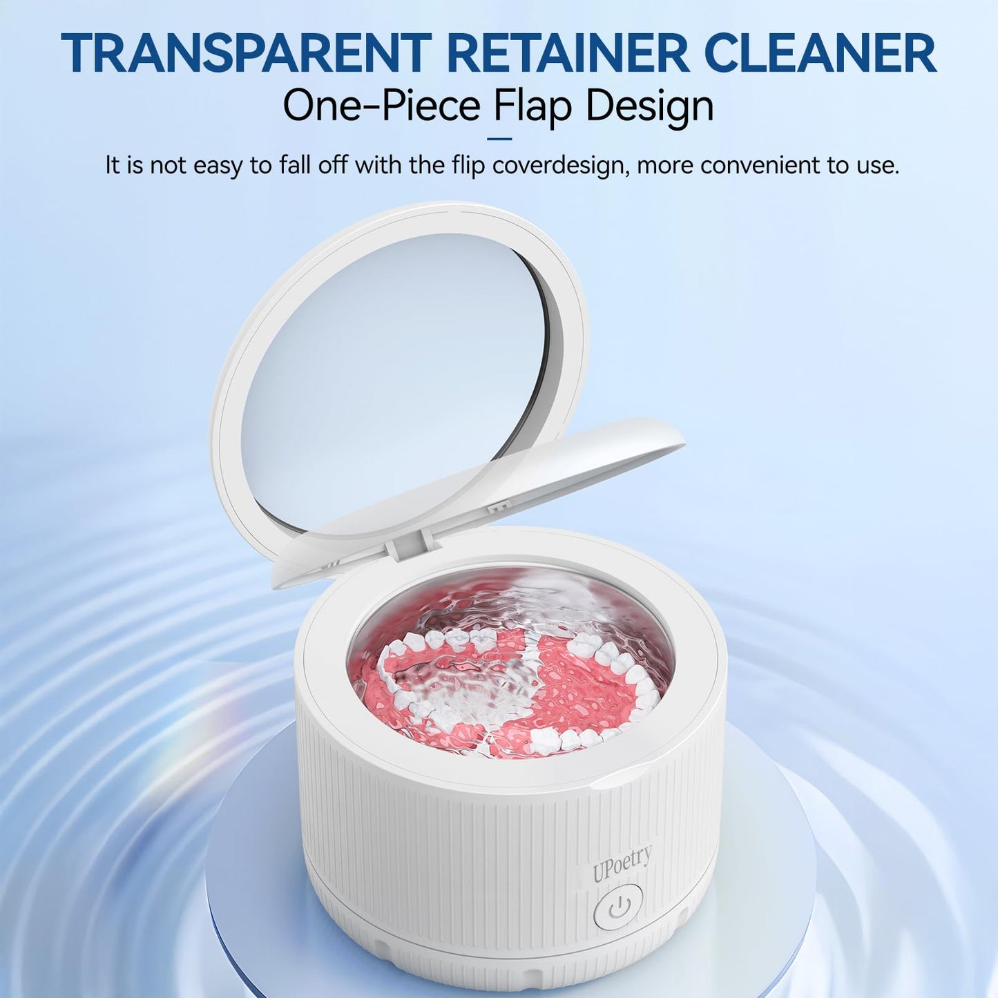 Retainer Cleaner Machine - Ultrasonic Dental Cleaner for Braces, Dentures, Pacifiers, Mouth Guards, Jewelry & Toothbrush Heads | 150ml Portable