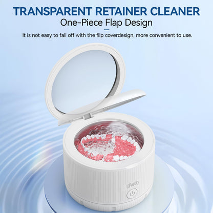 Retainer Cleaner Machine - Ultrasonic Dental Cleaner for Braces, Dentures, Pacifiers, Mouth Guards, Jewelry & Toothbrush Heads | 150ml Portable