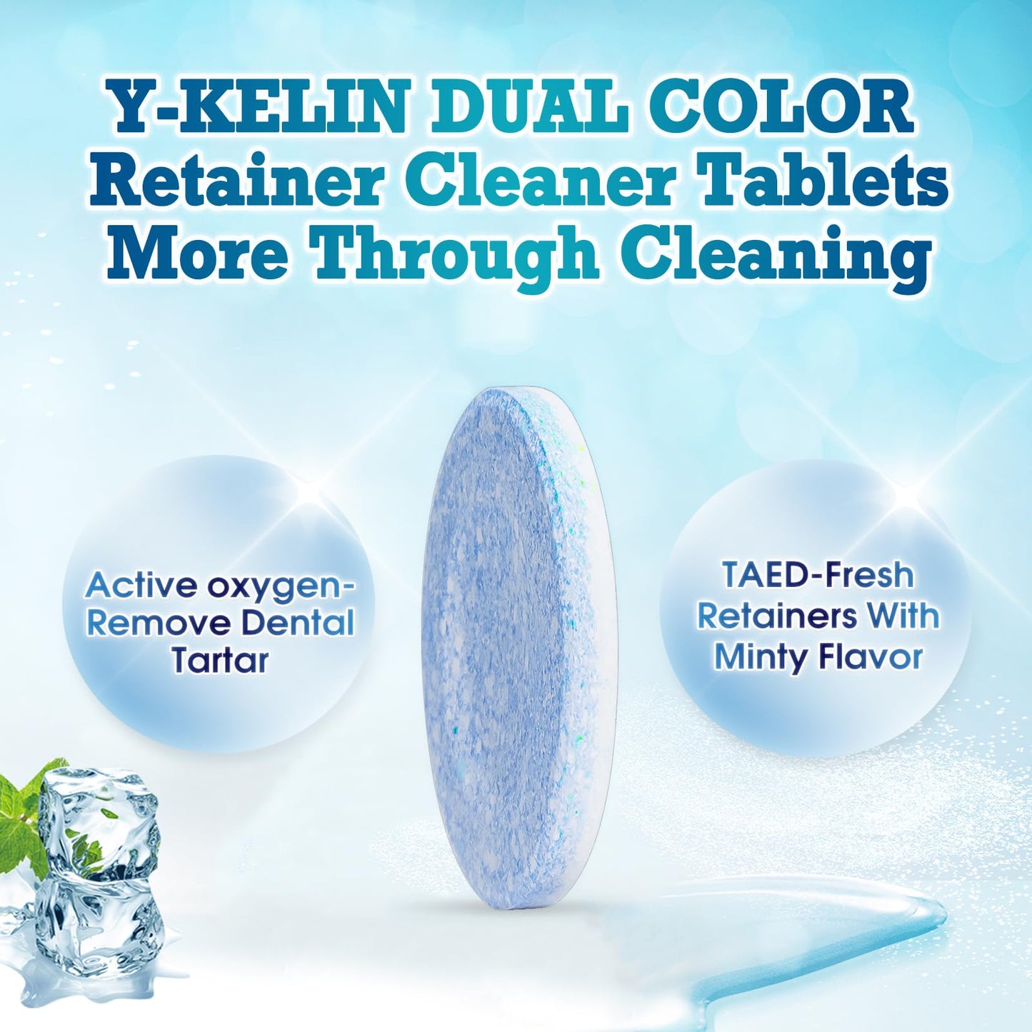 Retainer Cleaner Tablets – Invisalign Cleaner, Denture Cleaning Tablets, 3-Month Supply | Y-Kelin