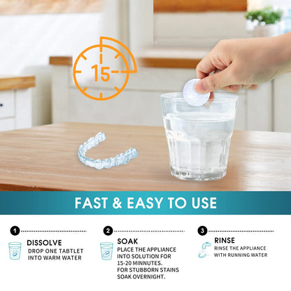 Retainer Cleaner Tablets – Invisalign Cleaner, Denture Cleaning Tablets, 3-Month Supply | Y-Kelin