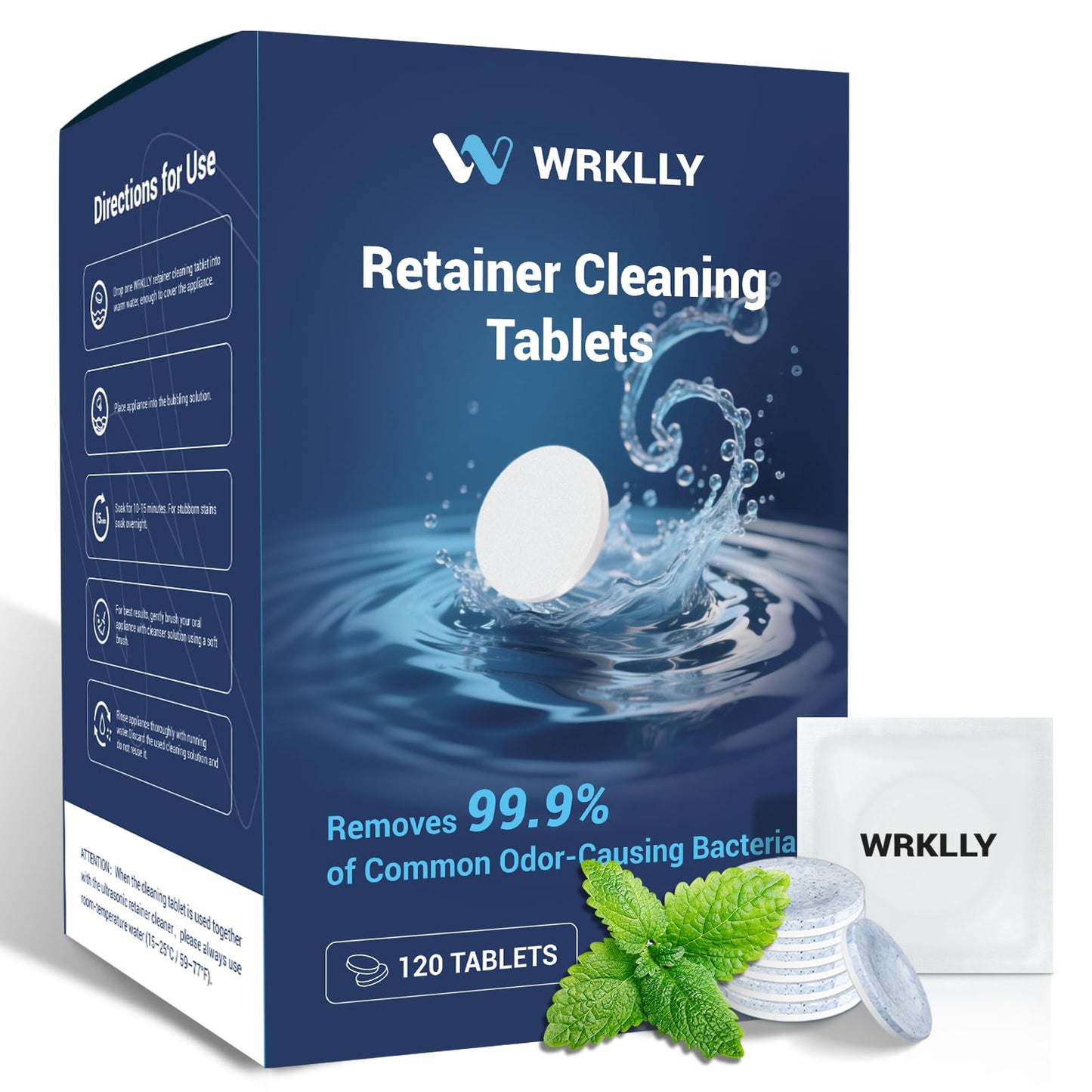 Retainer Cleaner Tablets (120 pcs) - Invisalign, Aligners, Mint Fresh
