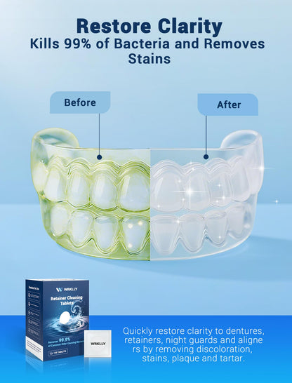 Retainer Cleaner Tablets (120 pcs) - Invisalign, Aligners, Mint Fresh
