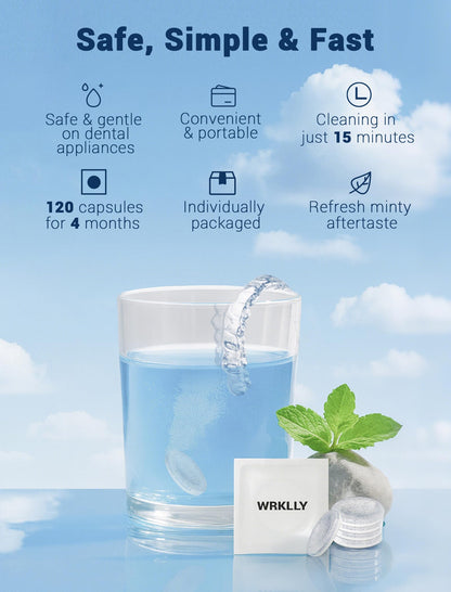 Retainer Cleaner Tablets (120 pcs) - Invisalign, Aligners, Mint Fresh