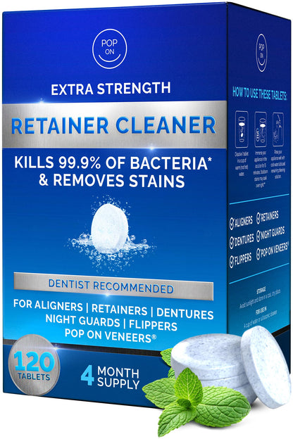 Retainer Cleaner Tablets for Invisalign – Ultrasonic Cleaner Safe, 120 Tablets (4-Month Supply)