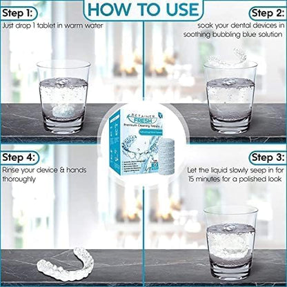 Retainer Cleaner Tablets – 36 Count | Aligners, Dentures & Mouth Guards