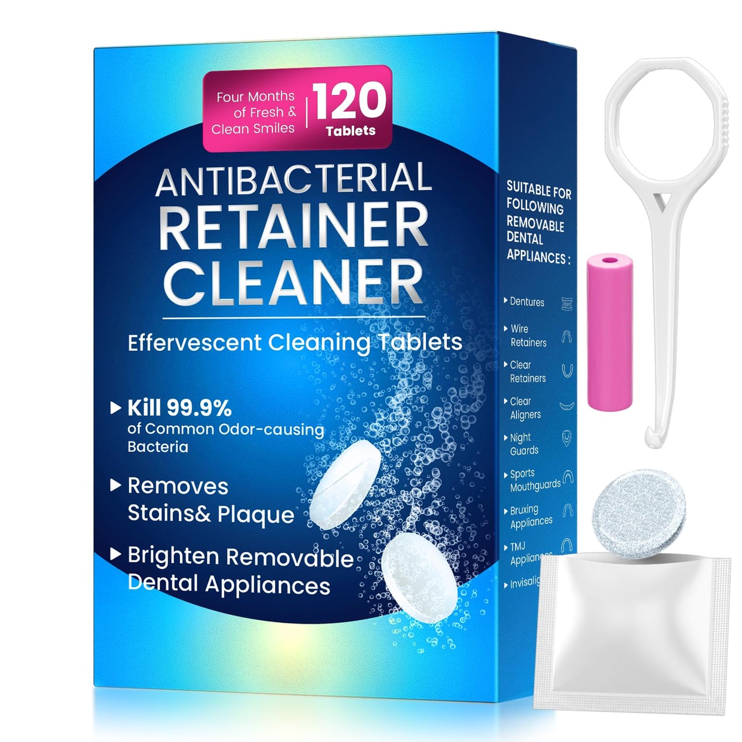 Retainer Cleaner Tablets for Invisalign - 120 Sulphate-Free Kit