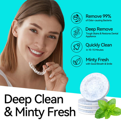 Retainer Cleaner Tablets Minty Fresh - 240 Count | Denture & Invisalign Cleaner