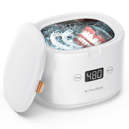 Retainer Cleaner with Upgraded MCU — 30W/45kHz Ultrasonic, 230ml Portable (White)