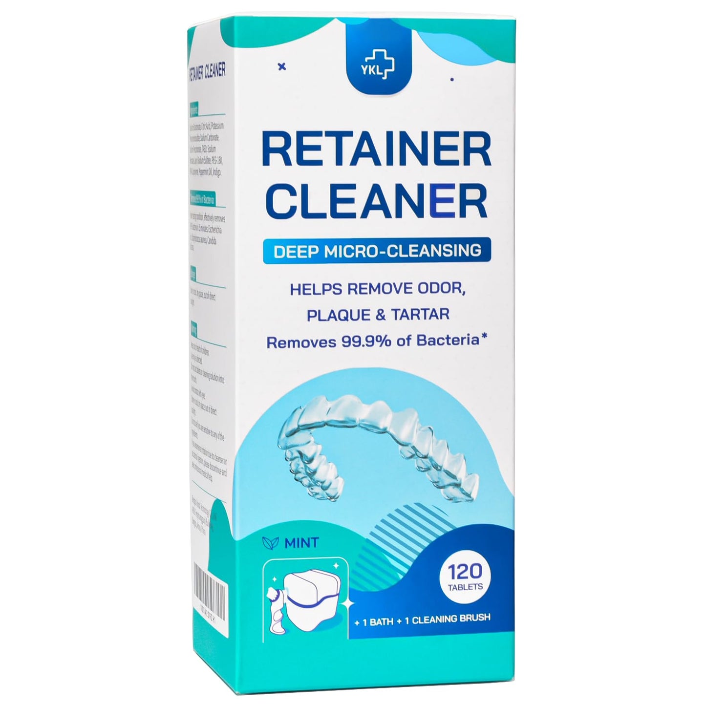 Retainer & Denture Cleaner Kit - 120 Tablets | Mouth Night Guard Case