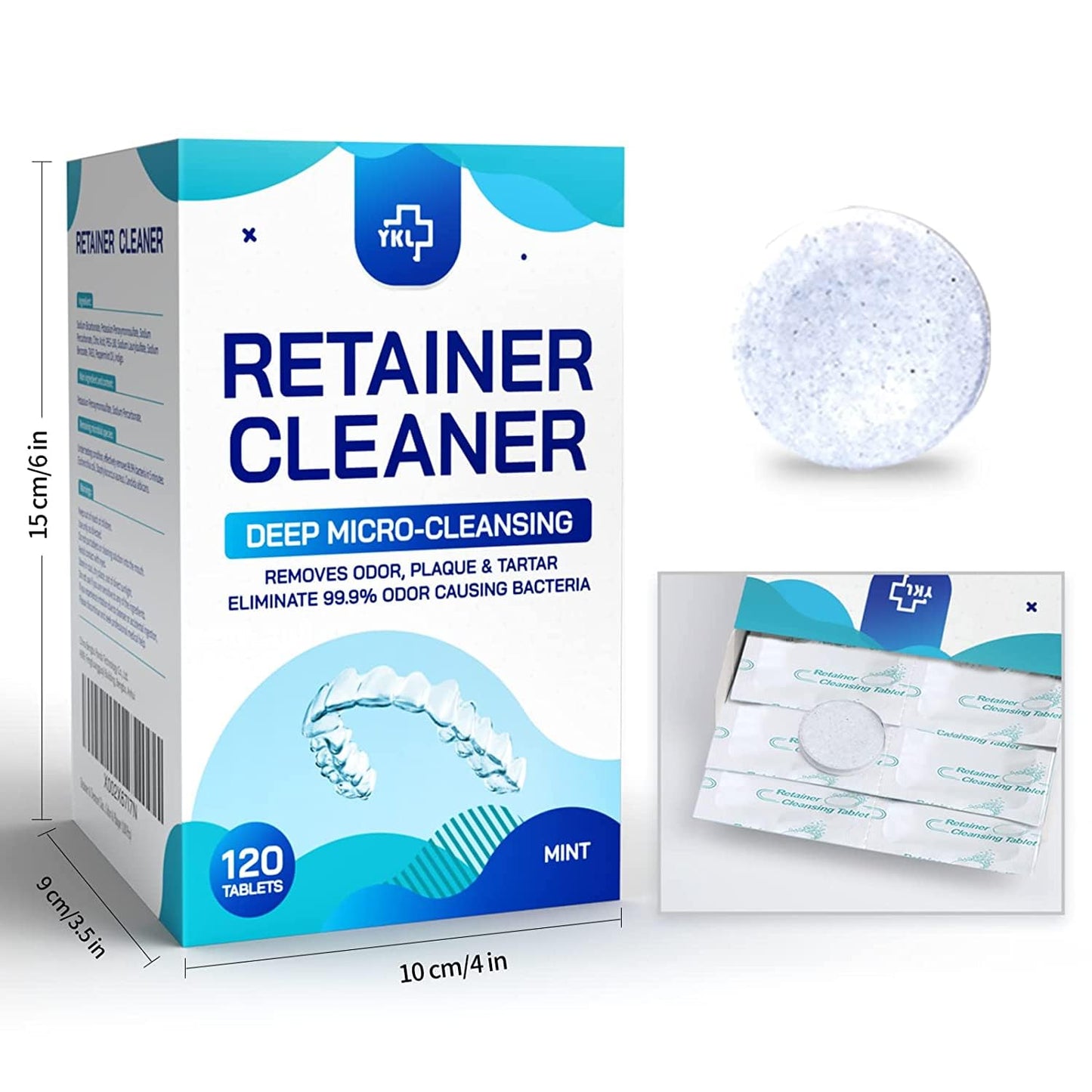 Retainer & Denture Cleaner Tablets – 120 Pcs (4 Months) for Aligners & Mouth Guards