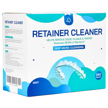 Retainer & Denture Cleaner Tablets (240 Count) - Dental Aligner, Mouth & Night Guards, False Teeth Cleaning