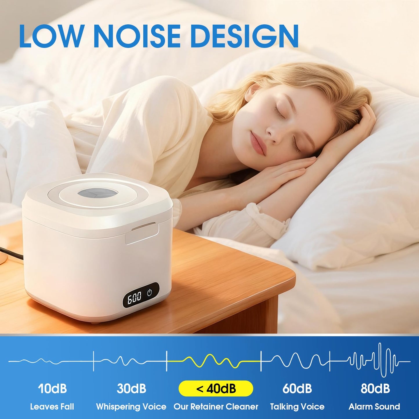 Ultrasonic Retainer Cleaner with UV Light – 49kHz, Digital Timer