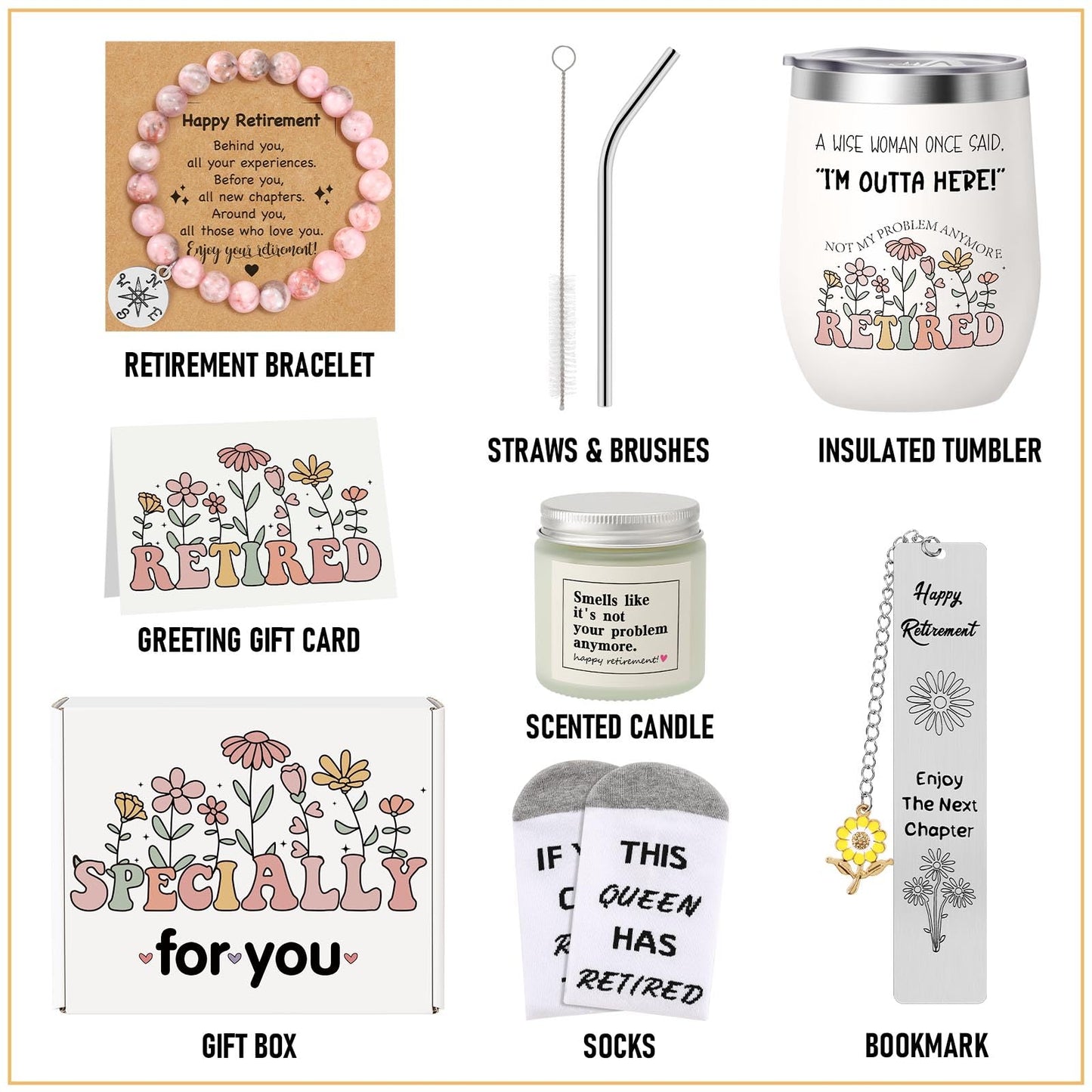 Retirement Gift for Woman – Coworker, Teacher, Nurse, Boss & Grandma Gift Basket