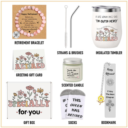 Retirement Gift for Woman – Coworker, Teacher, Nurse, Boss & Grandma Gift Basket