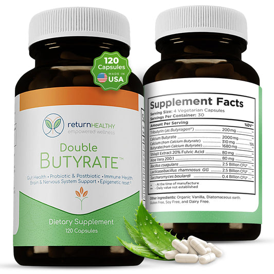 Return Healthy Double Butyrate Gut Health Supplement | 120 Caps BritishVita | Premium UK Vitamins & Wellness Supplements