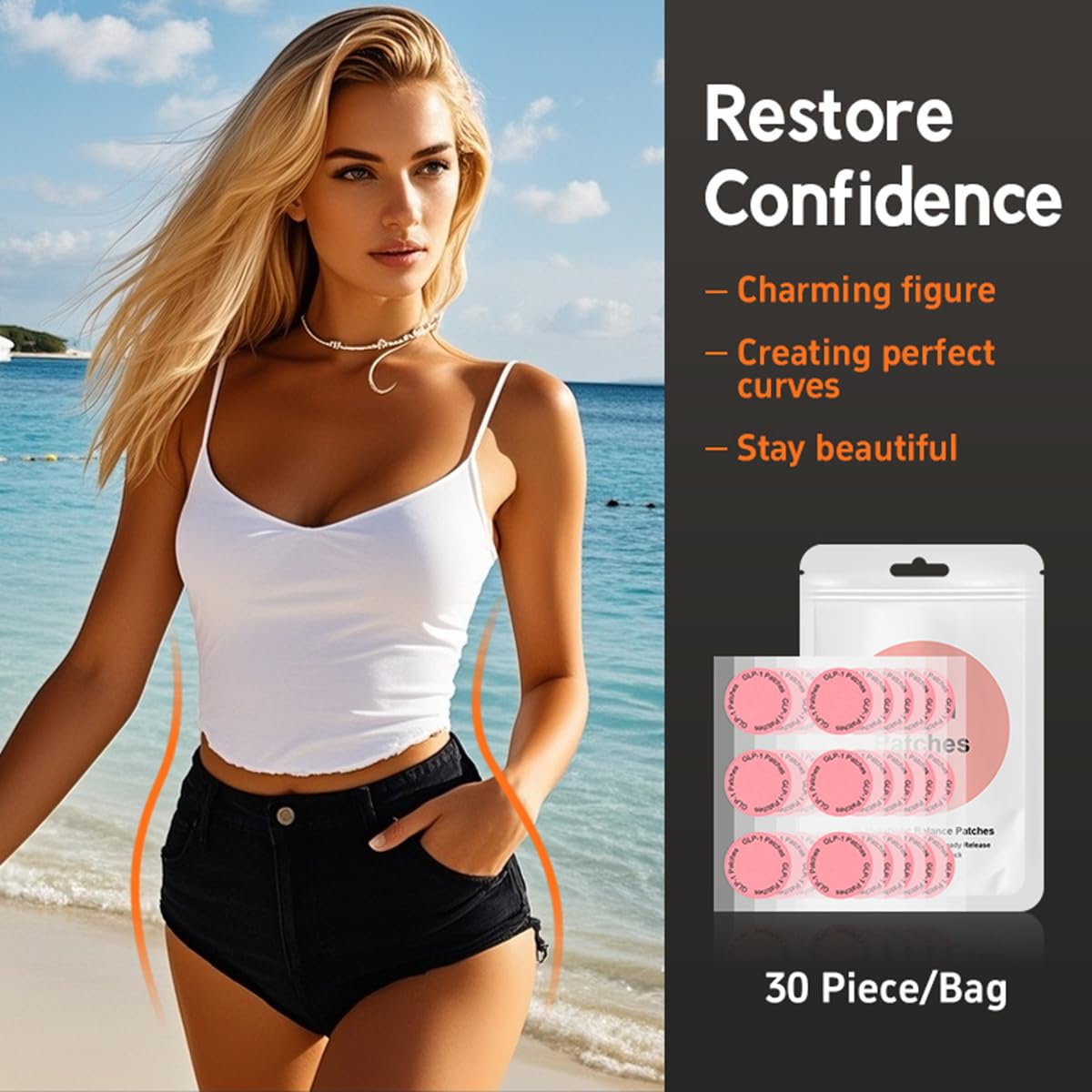 Return to Calm GLP-1 Patches for Women and Men- 2 Pack,60 Patches