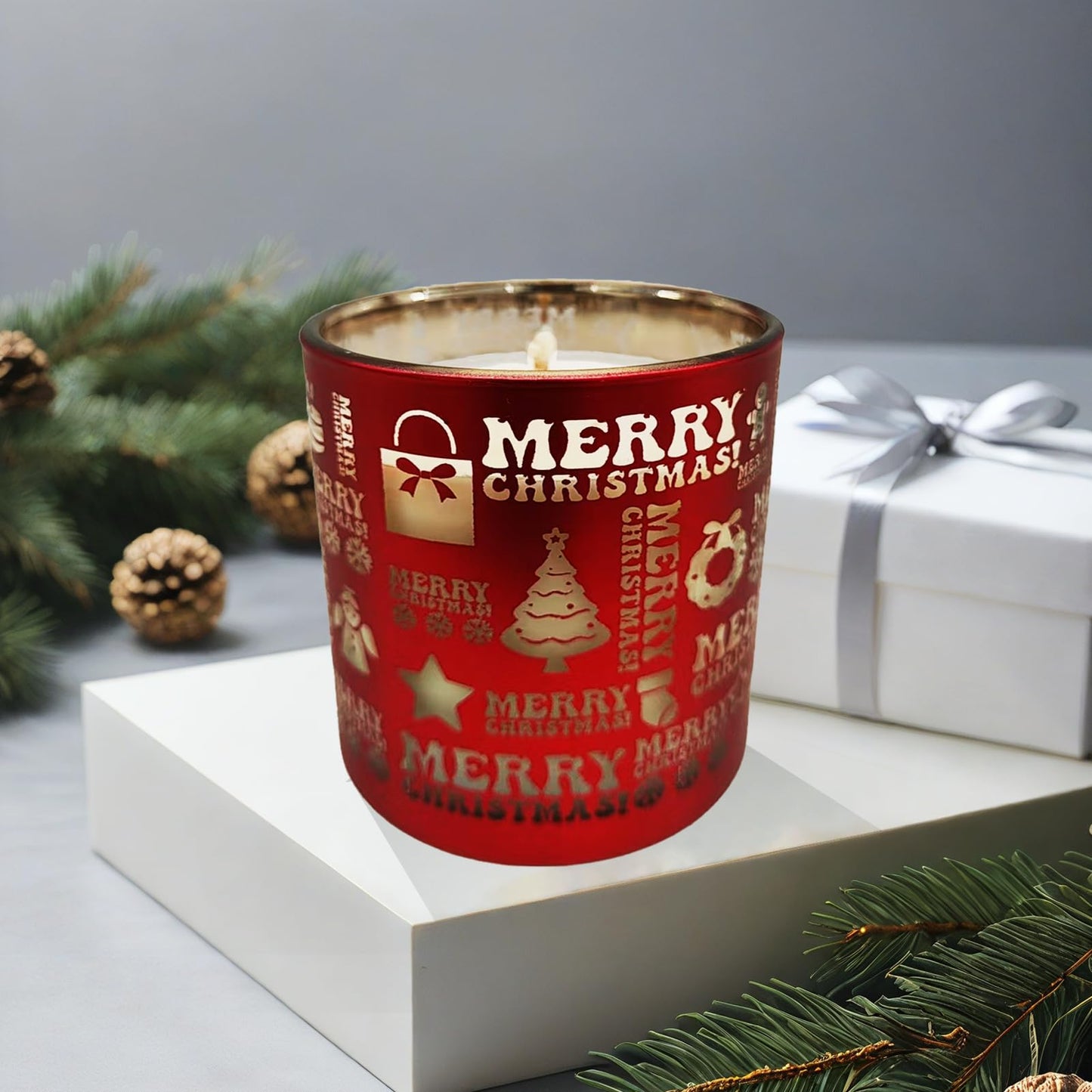 Christmas Frosted Berry Soy Candle - 5oz, 30+ Hours Burn | Festive Gift