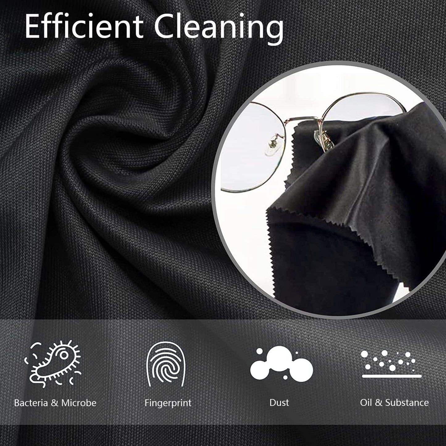 Extra Large 12x12 Microfiber Cleaning Cloths – 5-Pack for Eyeglasses & Screens