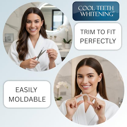 Moldable Teeth Whitening Trays — 4 Trays + 2 Travel Cases (Opalescence Compatible)