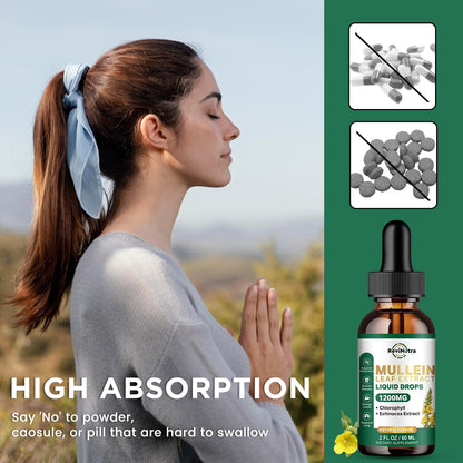 ReviNutra Mullein Drops for Lungs – 1200mg Mullein Leaf Liquid (2 fl oz)