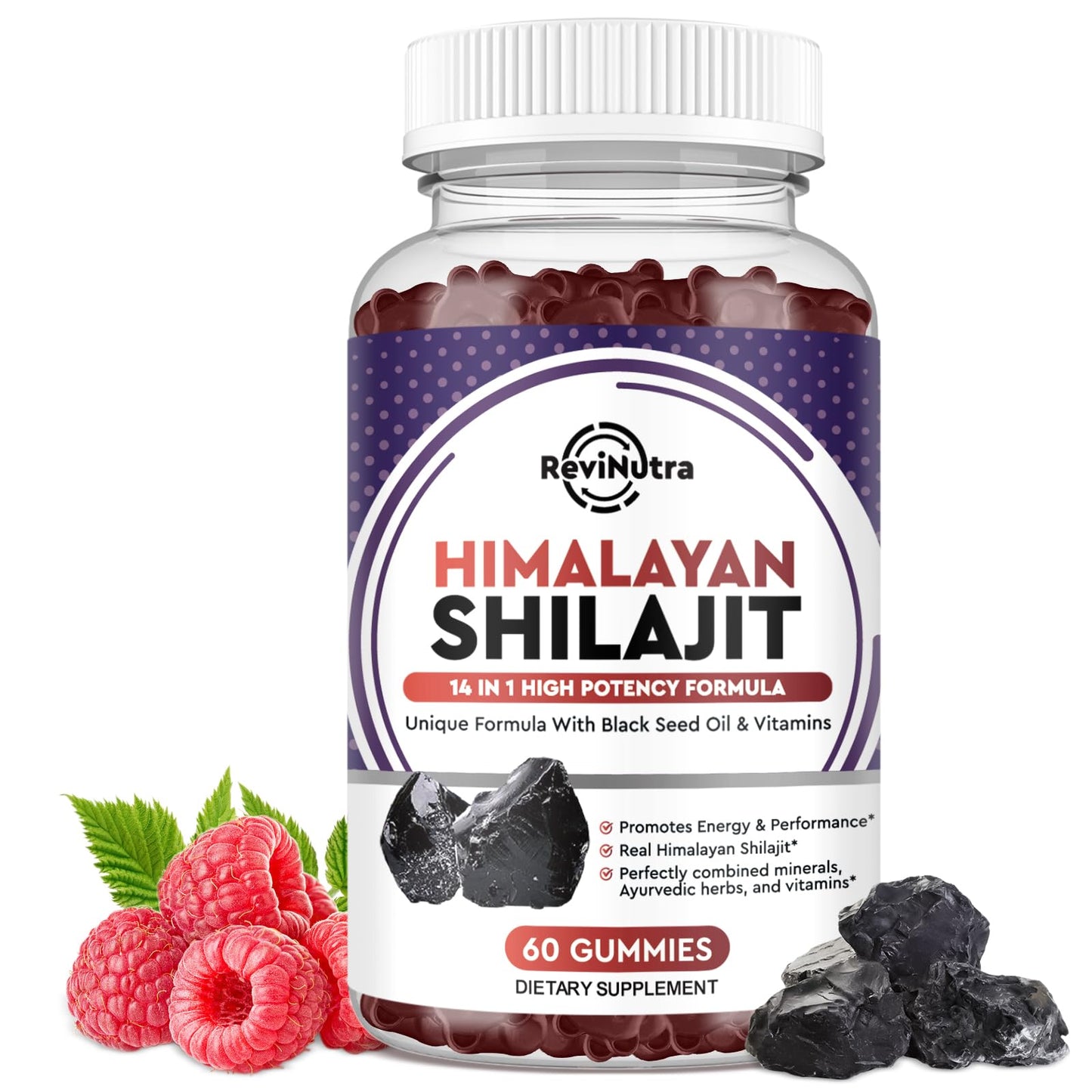 ReviNutra Shilajit Gummies | Himalayan Organic 14-in-1 Complex for Energy, Cognition & Immunity