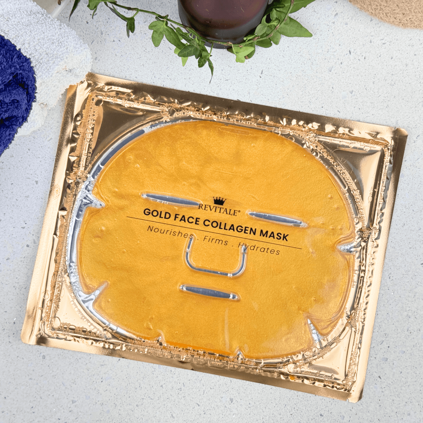 Revitale 24K Gold Face Collagen Mask - Nourishes, Firms & Hydrates
