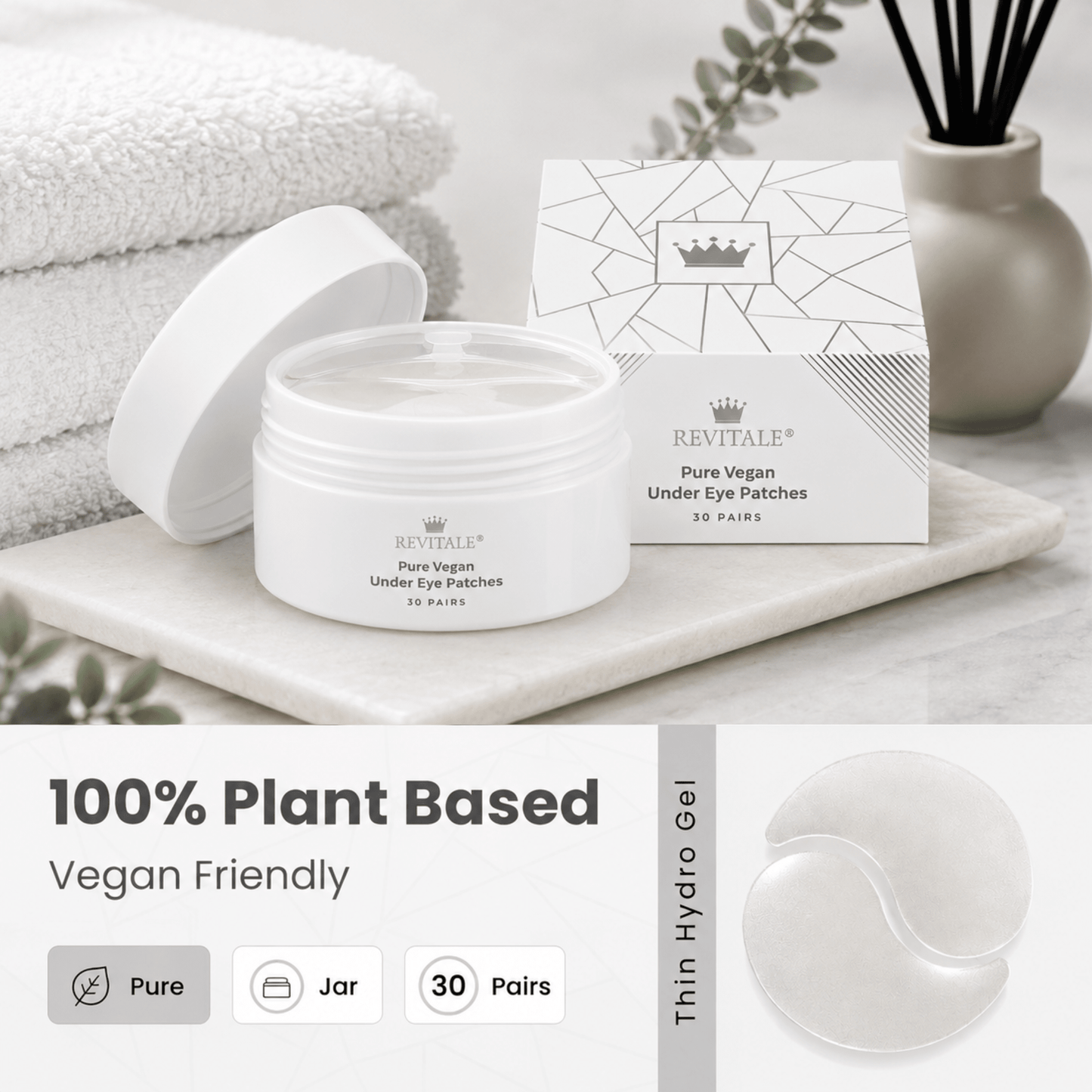 Revitale Pure Vegan Under Eye Patches (30 Pairs)