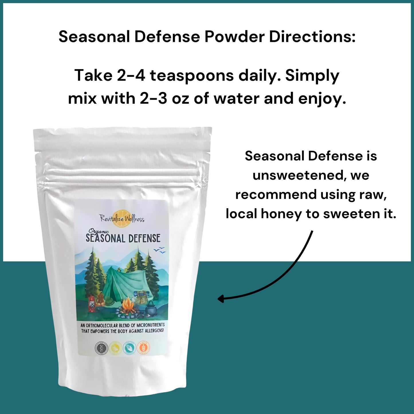 Revitalize Wellness Seasonal Defense Powder – Bromelain, NAC, Quercetin, Vitamin C | 30 Servings