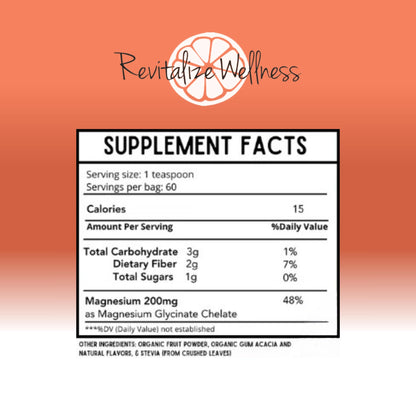 Revitalize Mag Defense Powder: 200 mg Magnesium Glycinate, 60 Servings