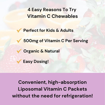 Revitalize Wellness Vitamin C Chewables - 500 mg per Serving | Berry Blast (60 Servings)