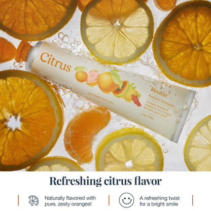 Revitin Toothpaste | Fluoride-Free Prebiotic Citrus Toothpaste | No SLS, Dye Free, GMO Free, Gluten Free | Non-Toxic, Kid Approved