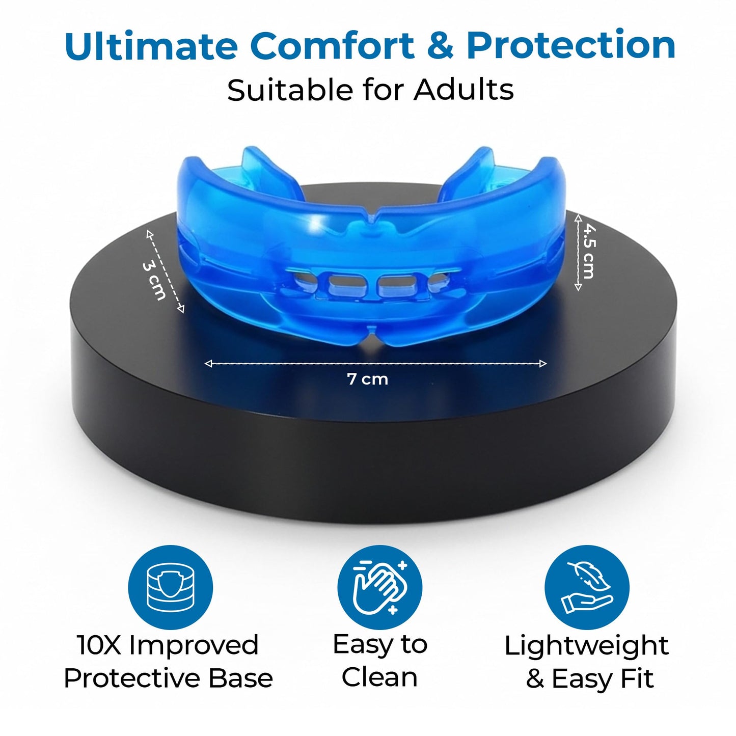Reviv Mouth Guard for Grinding Teeth at Night - Food-Grade Silicone Night Guard (Large Blue)