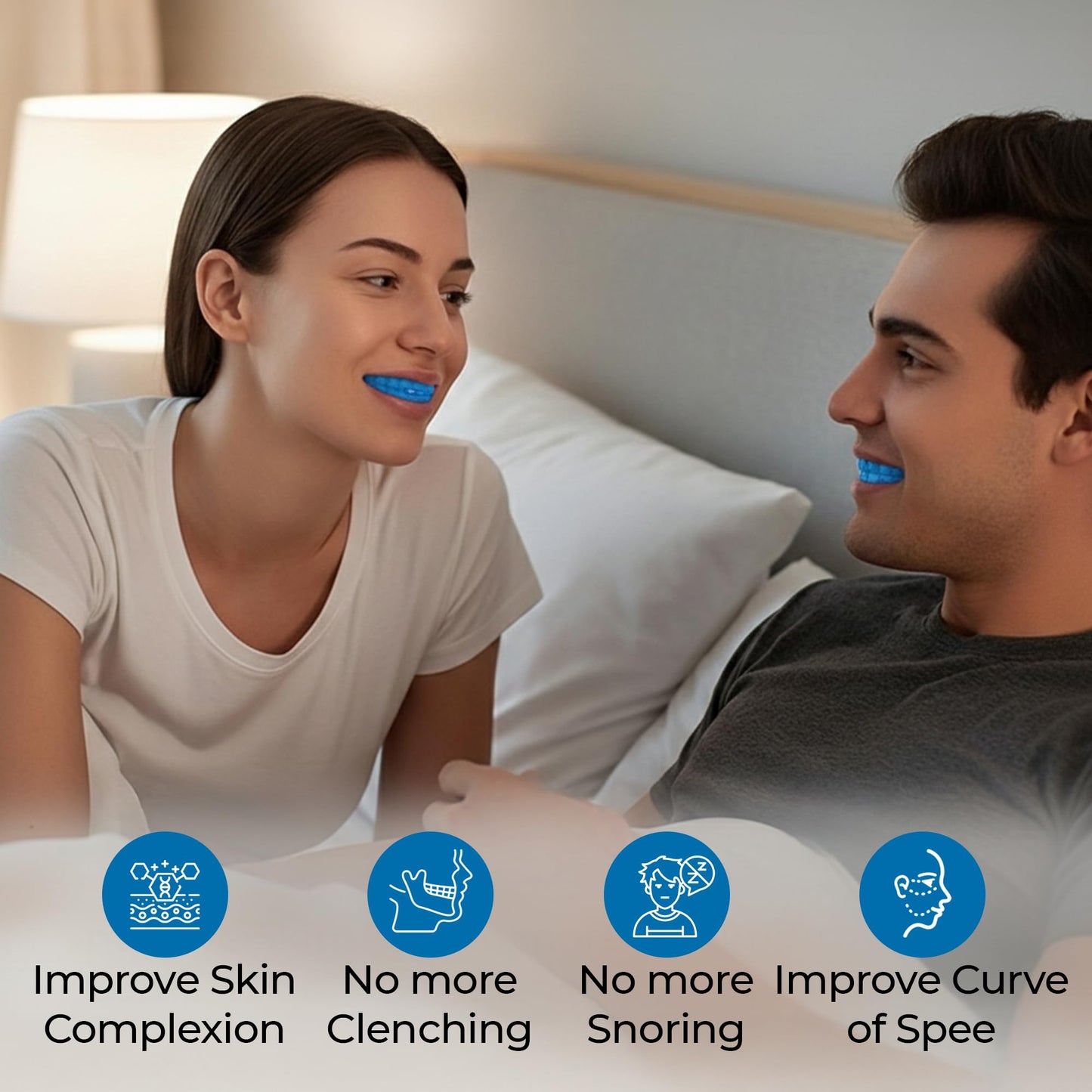 Reviv Mouth Guard for Grinding Teeth at Night - Food-Grade Silicone Night Guard (Large Blue)
