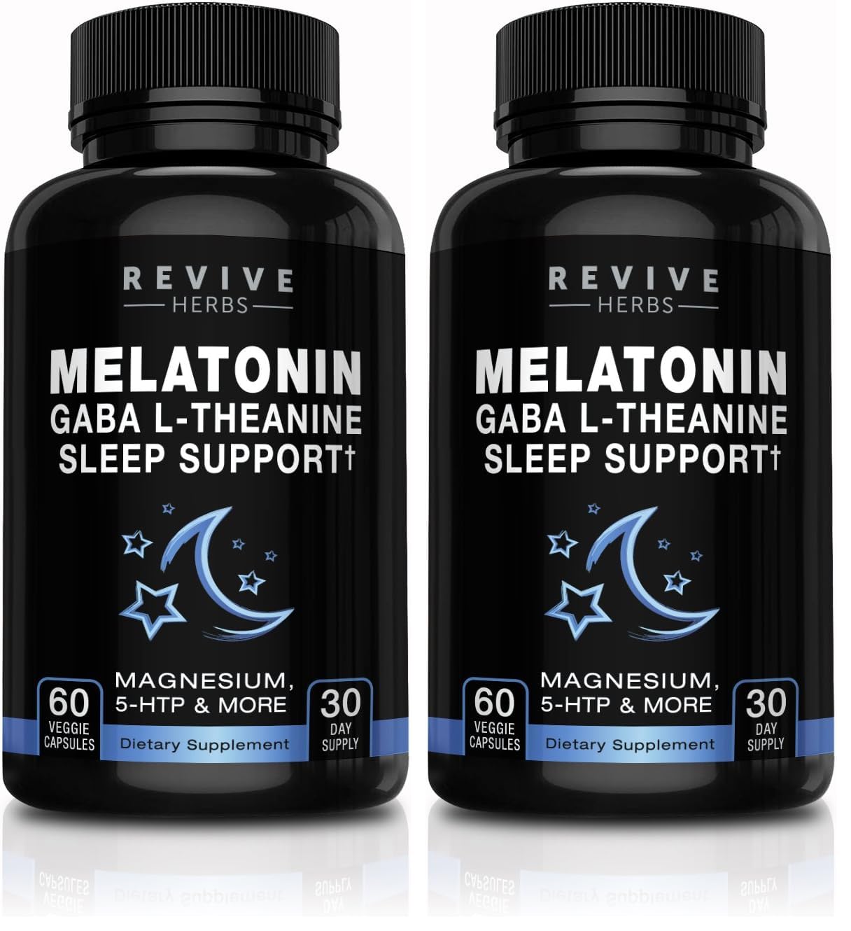 Revive Herbs Melatonin GABA L-Theanine – 60 Veggie Capsules (2-Pack)