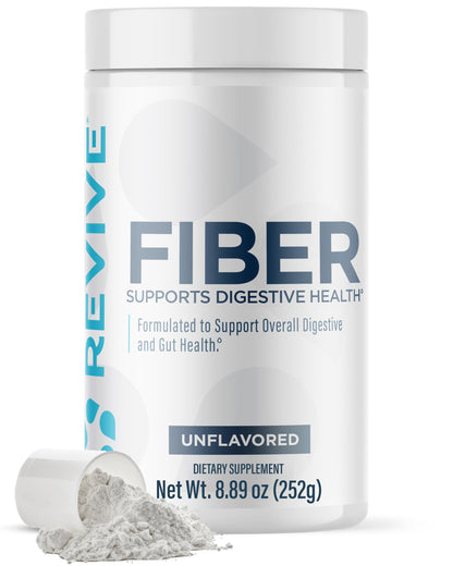 Revive MD Fiber Supplement for Digestive Health – 5g Fiber per Serving with Psyllium Husk (Unflavored, 30 Servings)
