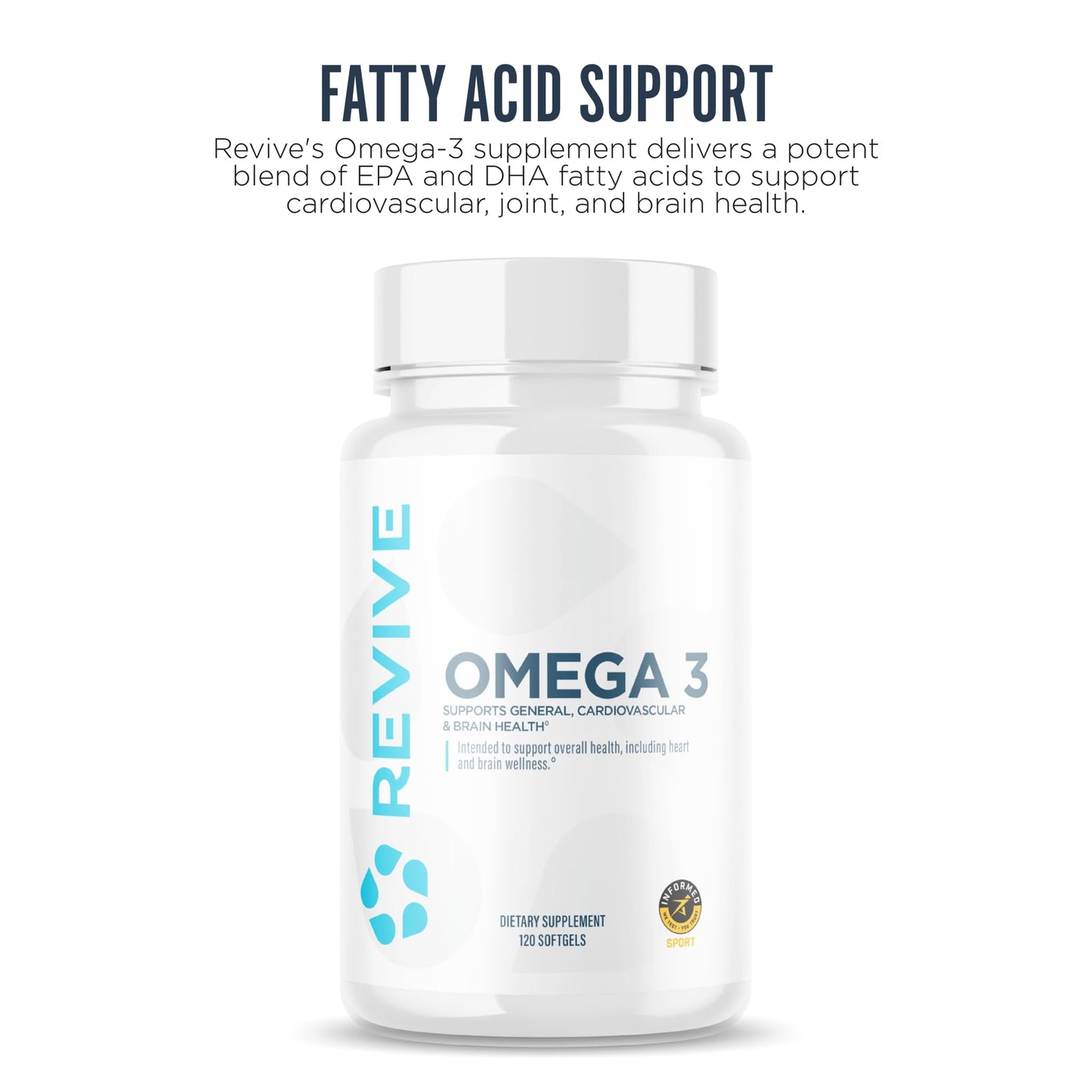Revive MD Omega-3 Fish Oil Softgels – EPA & DHA for Heart, Brain & Joints | Vegan-Friendly, Gluten-Free (120 Softgels, 60 Servings)
