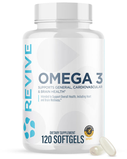 Revive MD Omega-3 Fish Oil Softgels – EPA & DHA for Heart, Brain & Joints | Vegan-Friendly, Gluten-Free (120 Softgels, 60 Servings)