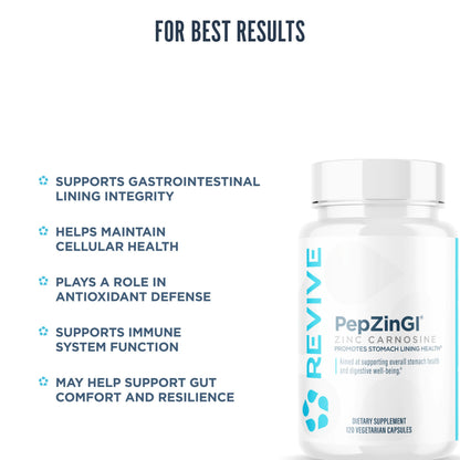 Revive MD Zinc Carnosine Supplement – Gut Health & Immune Support (120 Capsules)