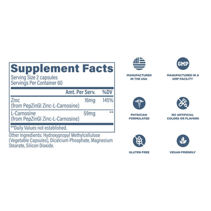 Revive MD Zinc Carnosine Supplement – Gut Health & Immune Support (120 Capsules)