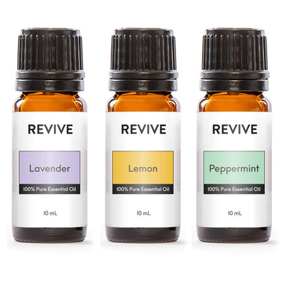 Top 3 Essential Oils Kit by Revive – Lavender, Lemon & Peppermint (100% Pure)