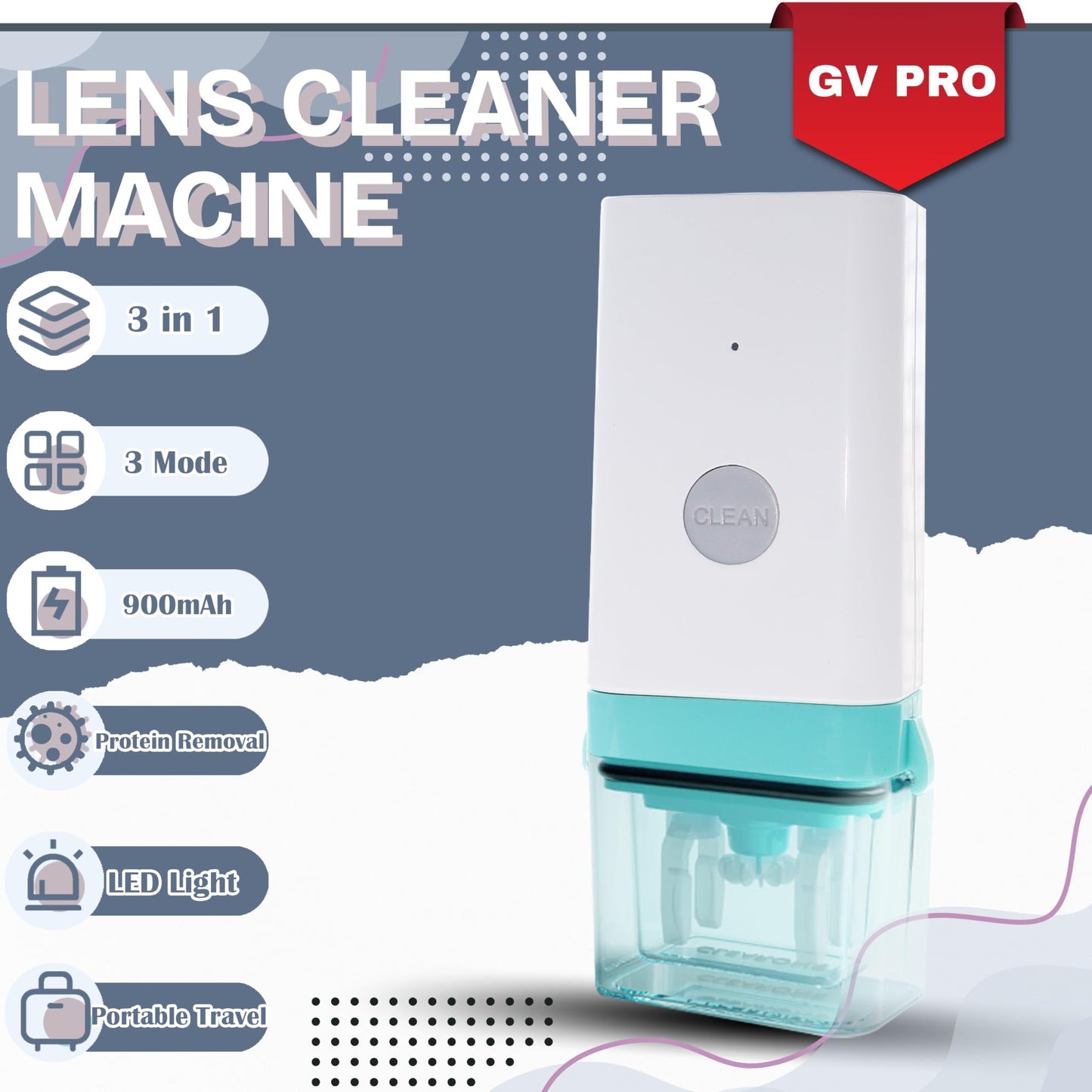 3in1 Hard Contact Lens Cleaner GV Pro – RGB/Ortho-K Cleaning & Storage