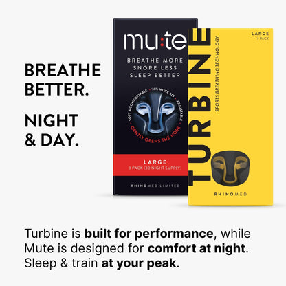 Rhinomed Turbine Nasal Dilator for Athletic Breathing - Large 3pk | Lightweight, Drug-Free Nasal Stent