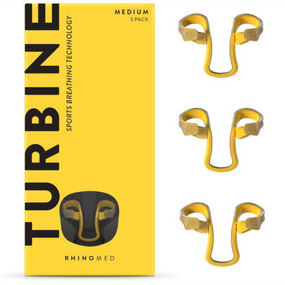 Rhinomed Turbine Nasal Dilator – Medium (3-Pack) for Athletic Breathing | Lightweight, Drug-Free