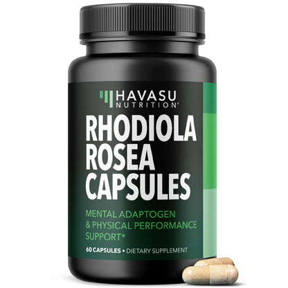 Rhodiola Rosea Supplement - 3% Salidrosides, 3:1 Rosavins, 60 Count | Vegan, Non-GMO, Gluten-Free
