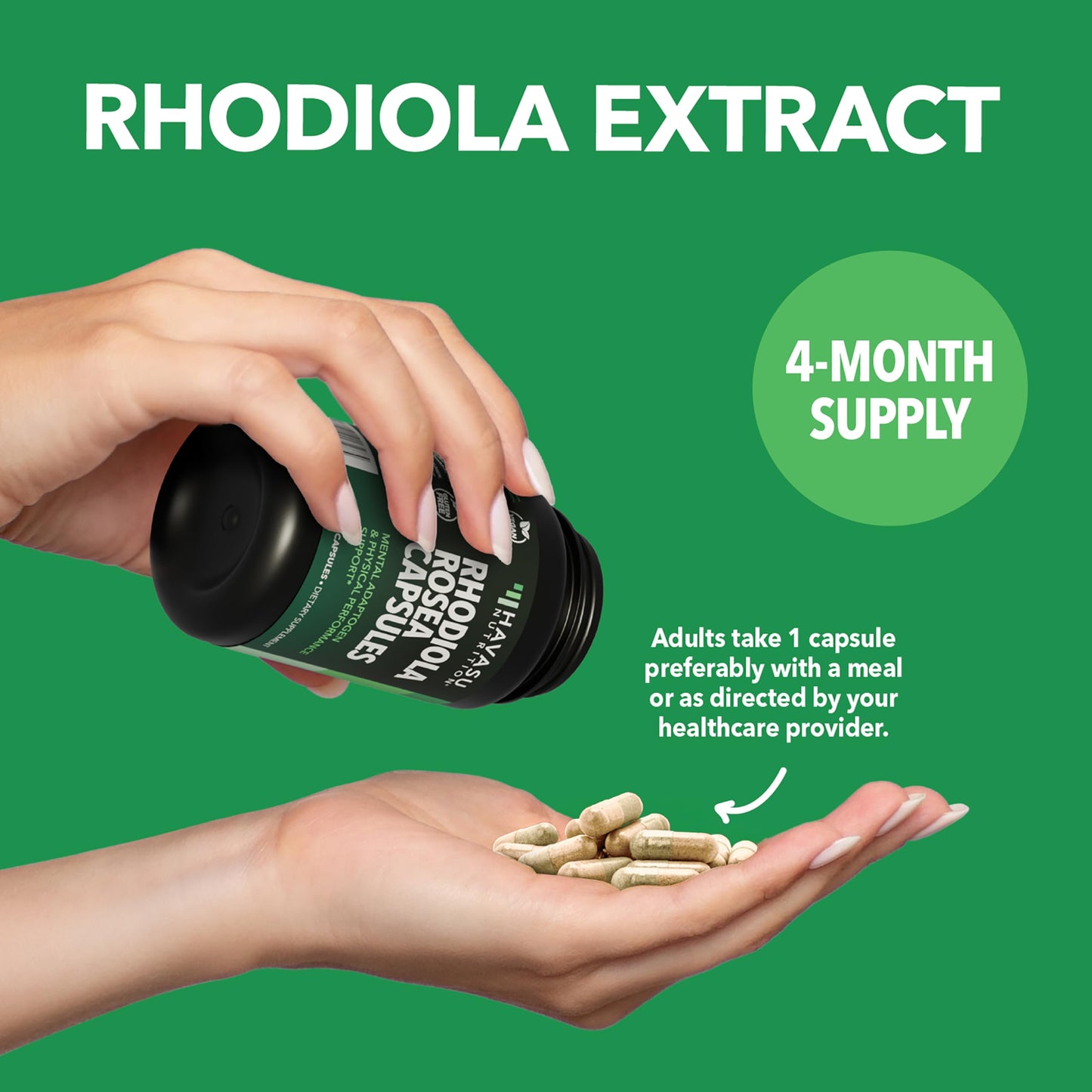 Rhodiola Rosea Supplement - 3% Salidrosides, 4-Month Supply