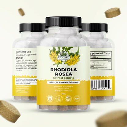 Rhodiola Rosea Extract Tablets 200mg | 30 Count | Adaptogen for Stress & Fatigue