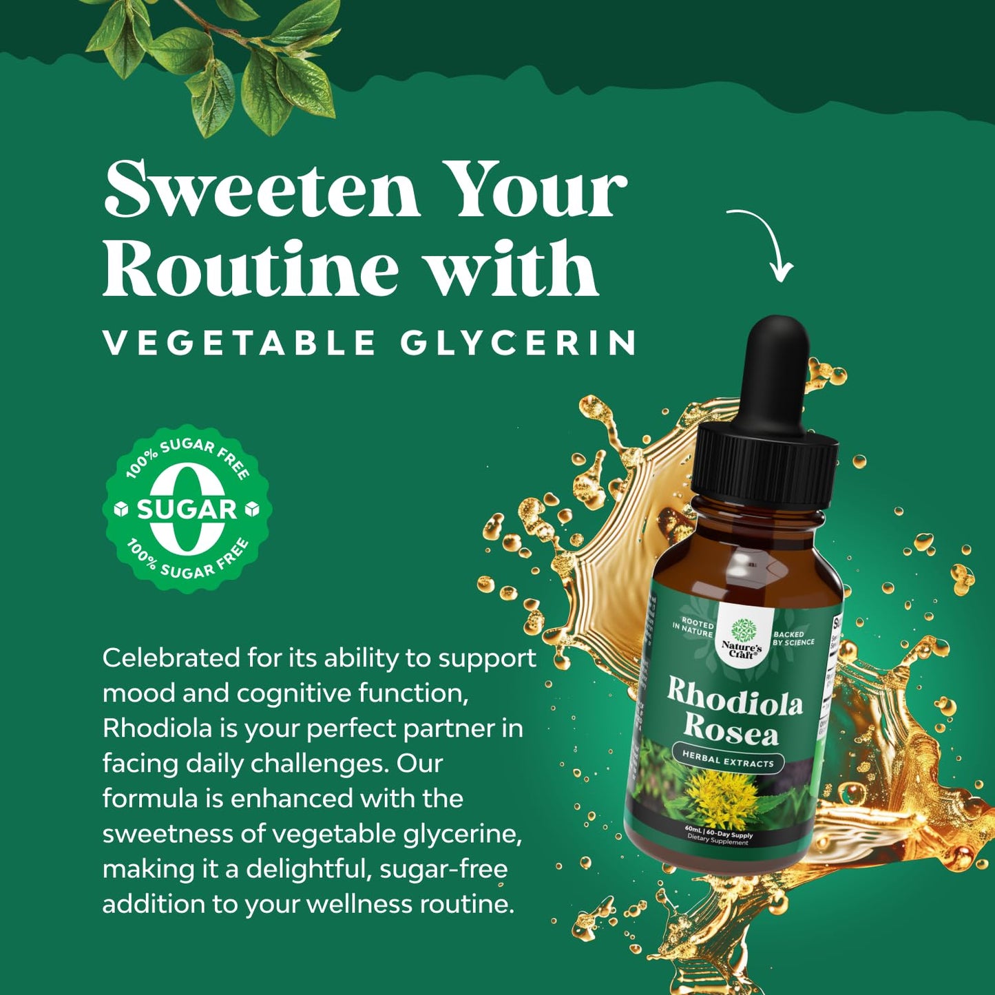 Rhodiola Rosea Tincture - High Potency for Stress & Mood (120 Servings)
