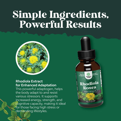 Rhodiola Rosea Tincture - High Potency for Stress & Mood (120 Servings)